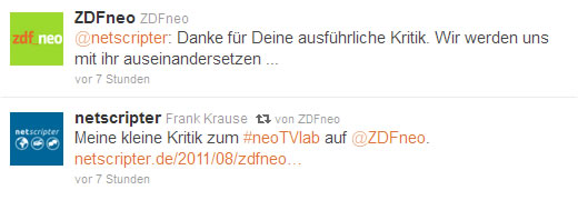 ZDFneo twittert mich an (Frank Krause / ZDFneo / twitter)