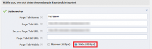 Anpassen der maximalen Breite für eigene Reiter (Screenshot: Frank Krause / Facebook)
