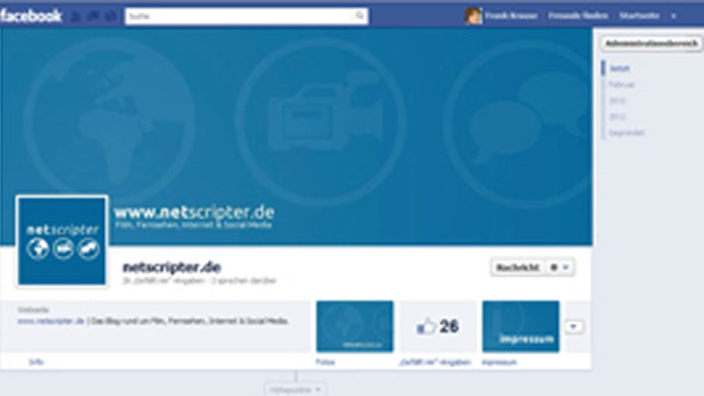 Die neue Chronik für Facebook-Seiten (Screenshot: Frank Krause / Facebook)