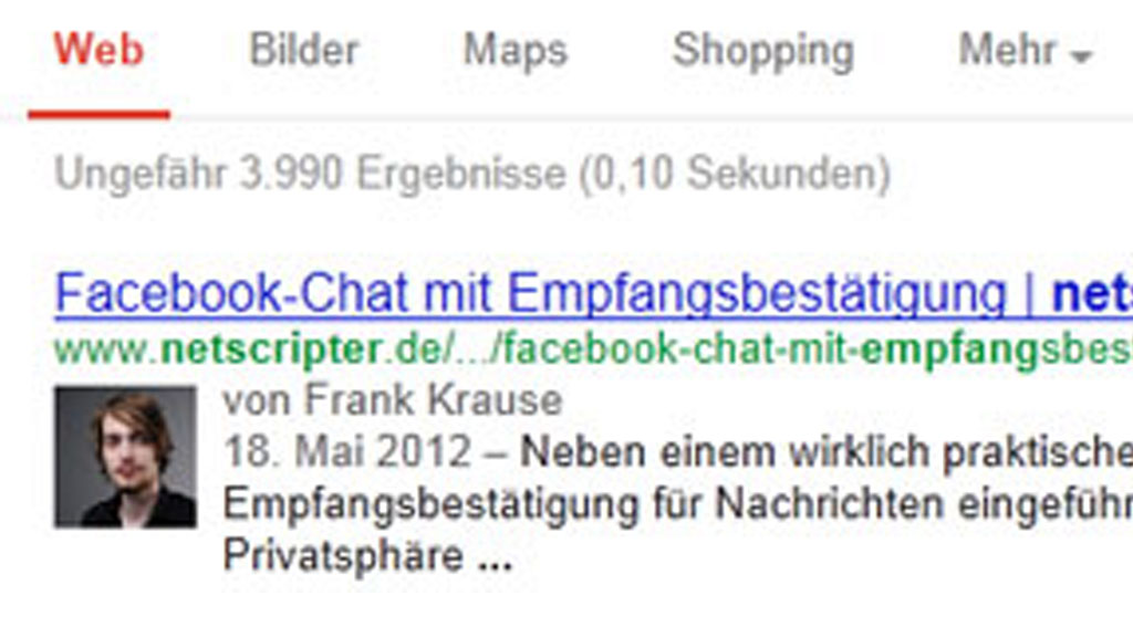 Google Authorship (Screenshot: Frank Krause / Google)