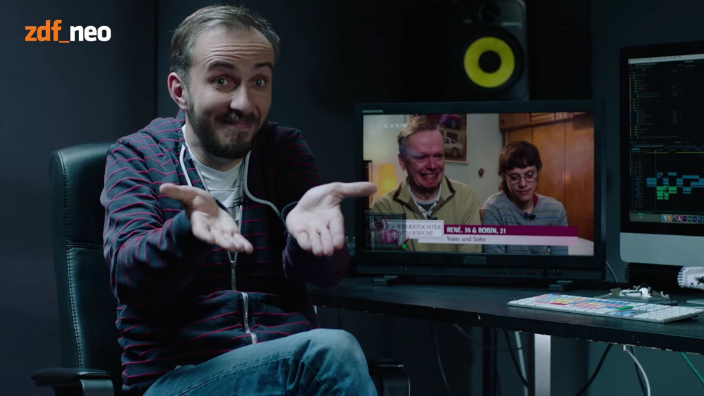 Jan Böhmermann beim #Verafake (Screenshot: ZDFneo)